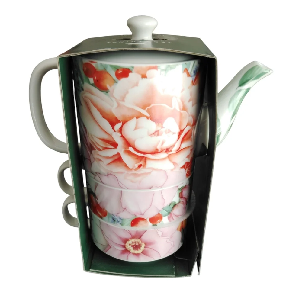 Tea Emporium Tea For Two Set With Two Cups NWT
